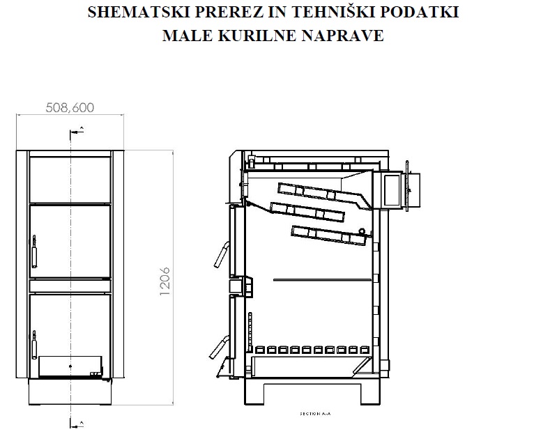 Kurilna naprava na pelete KOMBU 30e